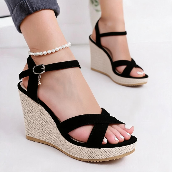 Women's Orthopedic Wedge Sandals - Thick-soled Cross Strap Shoes