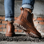 Men’s Slip on Leather Safety Work Boots - Heavy Duty Steel Toe Cap Site Footwear