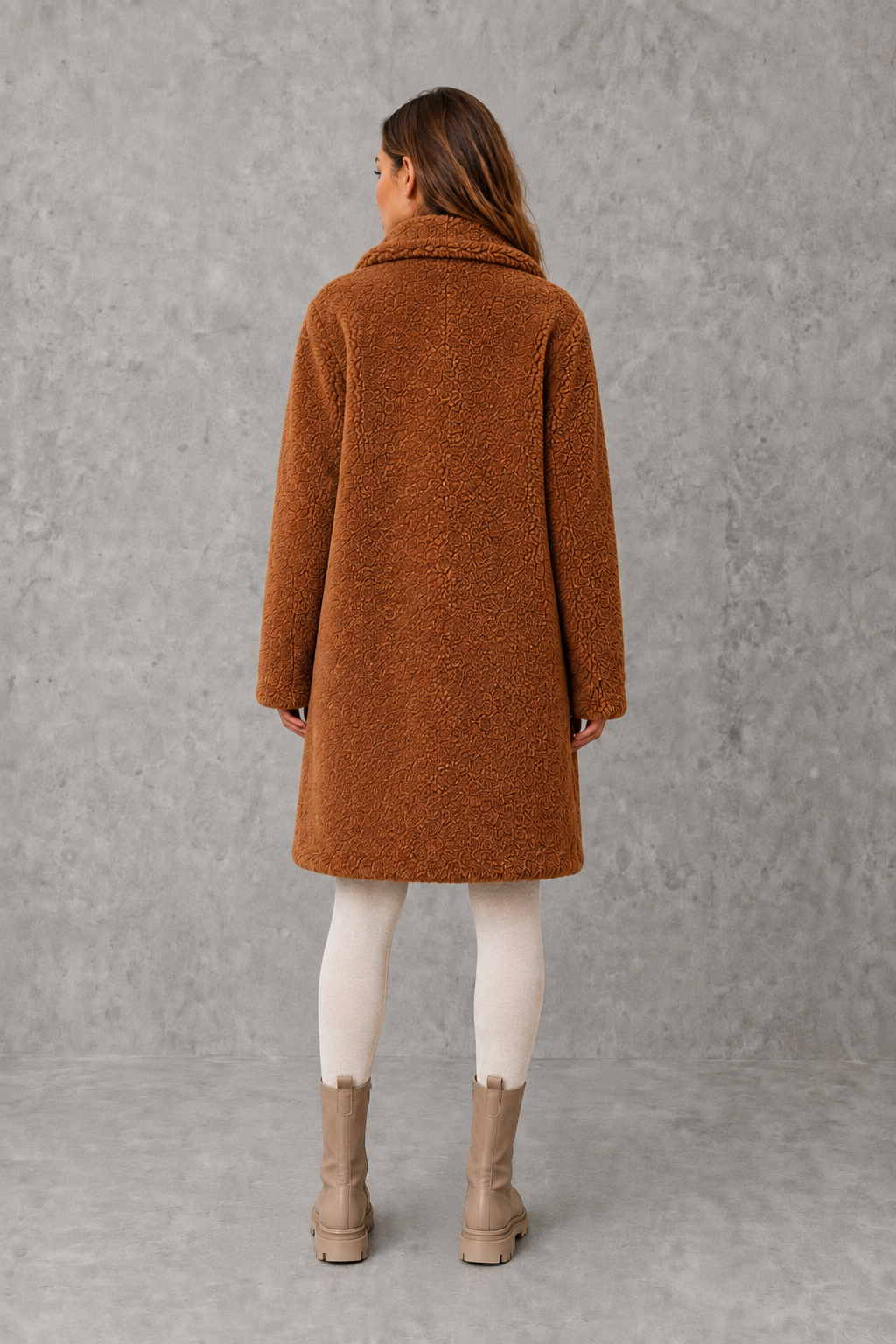 Women's Single-Breasted Teddy Coat, Soft Collared Winter Coat in Sizes S to 5XL