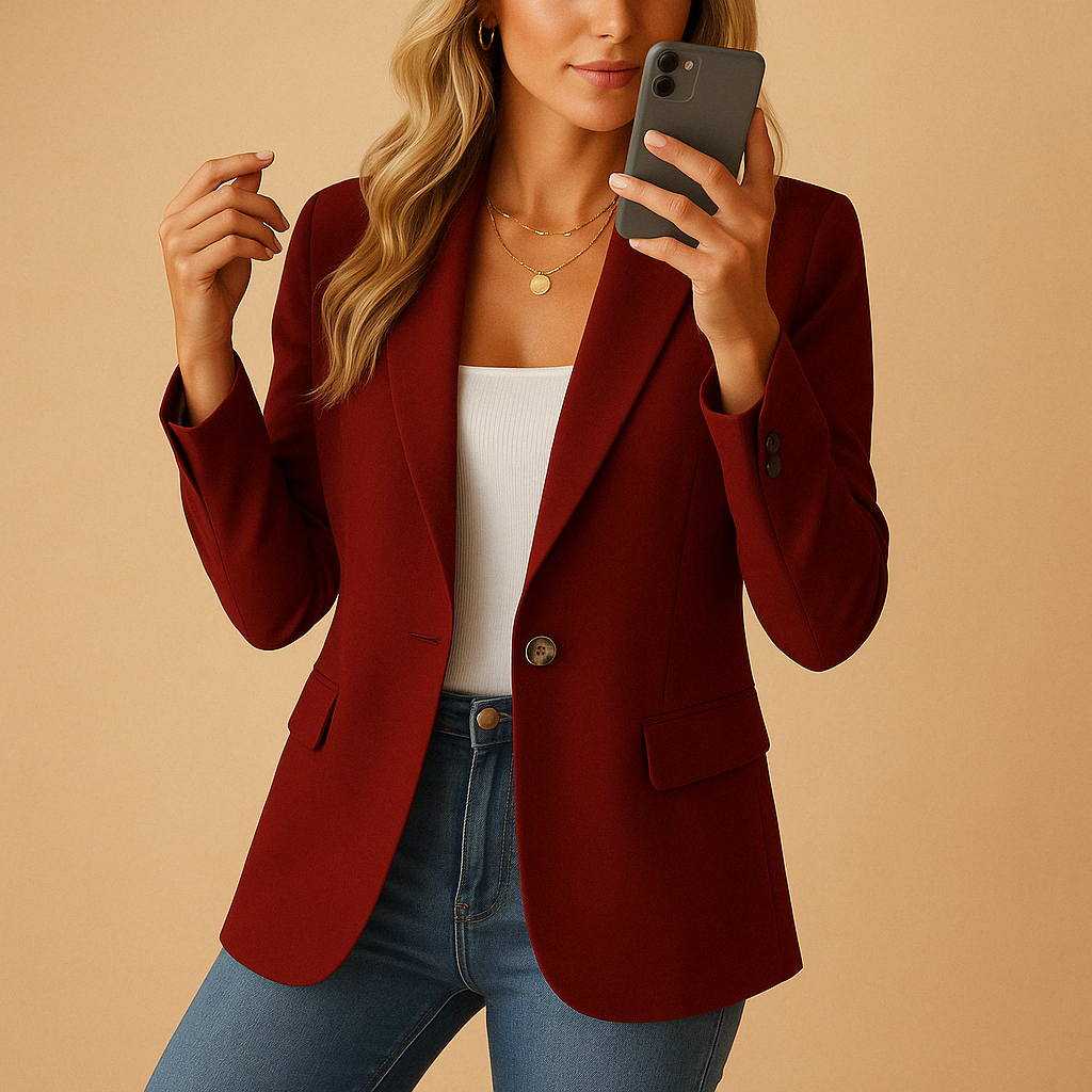 Women's White Blazer - Tailored Single-Breasted Jacket