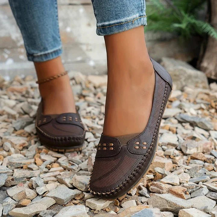 Women's Orthopedic Slip-On Loafers - Flat, Soft Sole Casual Shoes