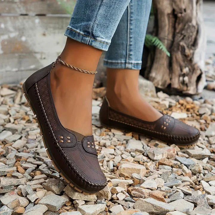 Women's Orthopedic Slip-On Loafers - Flat, Soft Sole Casual Shoes