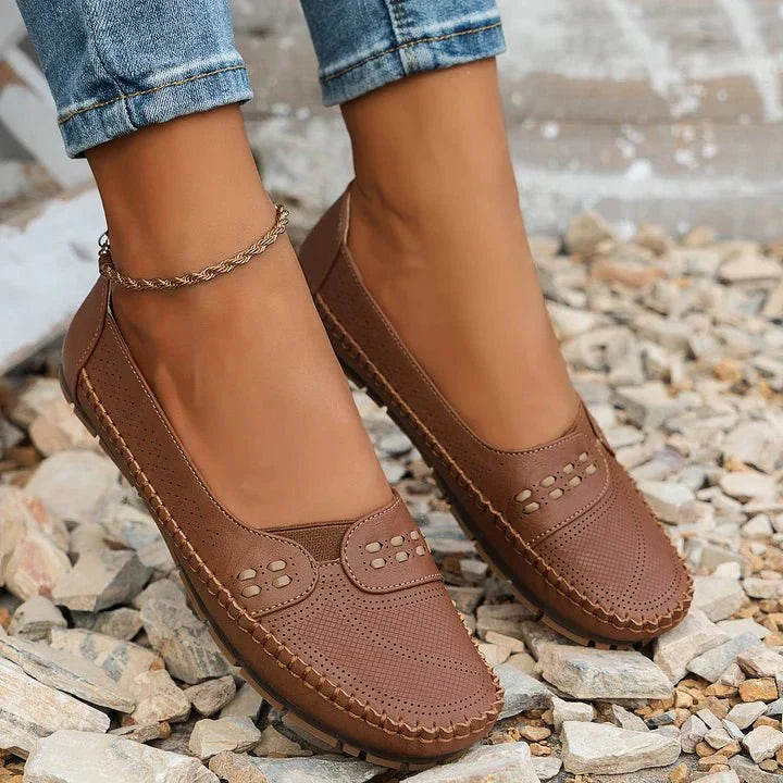 Women's Orthopedic Slip-On Loafers - Flat, Soft Sole Casual Shoes