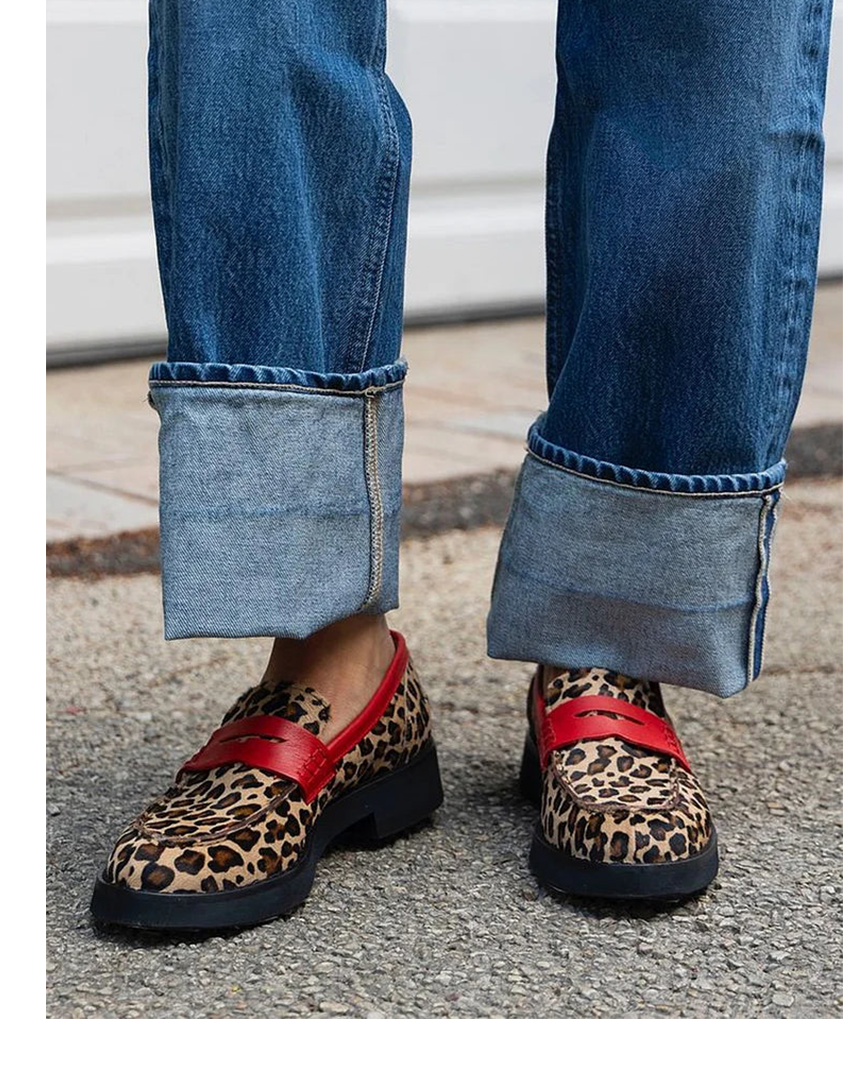 Women's Orthopedic Round Toe Loafers – Leopard Print Walking Shoes