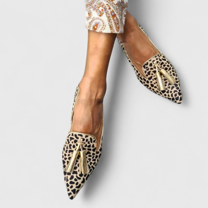 Women's Lightweight Orthopedic Loafers - Leopard Print Pointed Toe Shoes