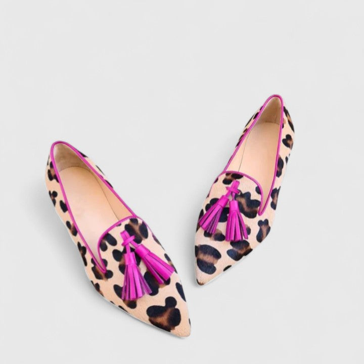 Women's Lightweight Orthopedic Loafers - Leopard Print Pointed Toe Shoes
