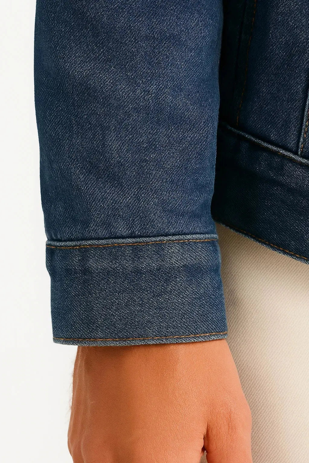 Men's Denim Jacket - Sherpa Borg Collar Fleece Lined Trucker Jacket, Blue