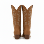 Women’s Cowboy Boots - Suede pattern with Block Heel Cara Ldn