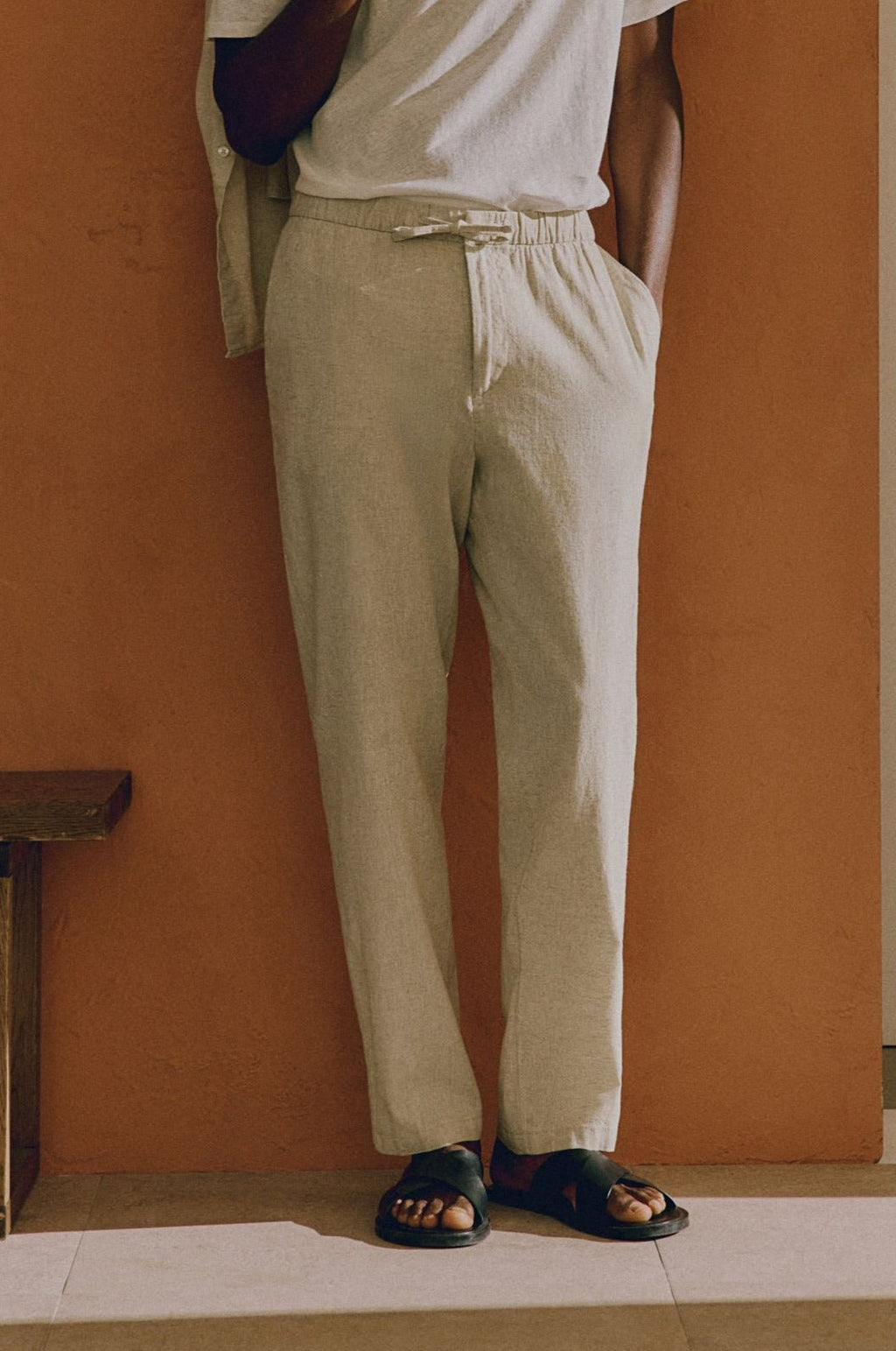 Men's Casual Trousers, Relaxed Fit Drawstring Trousers – Elasticated Waist