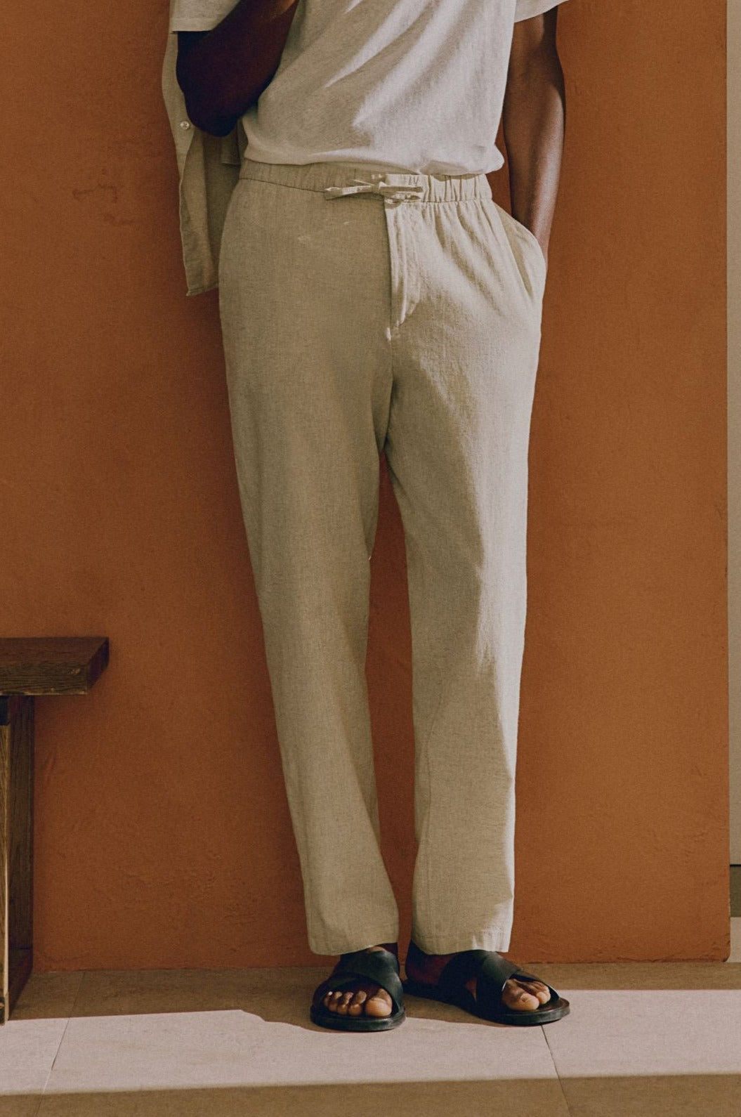 Men's Casual Trousers, Relaxed Fit Drawstring Trousers – Elasticated Waist