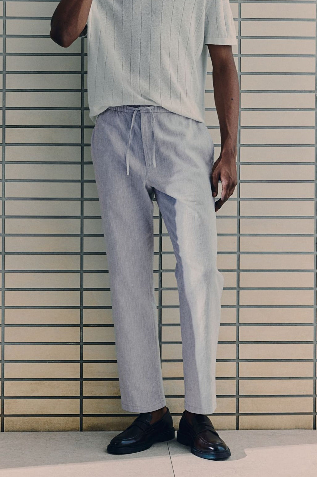 Men's Casual Trousers, Relaxed Fit Drawstring Trousers – Elasticated Waist