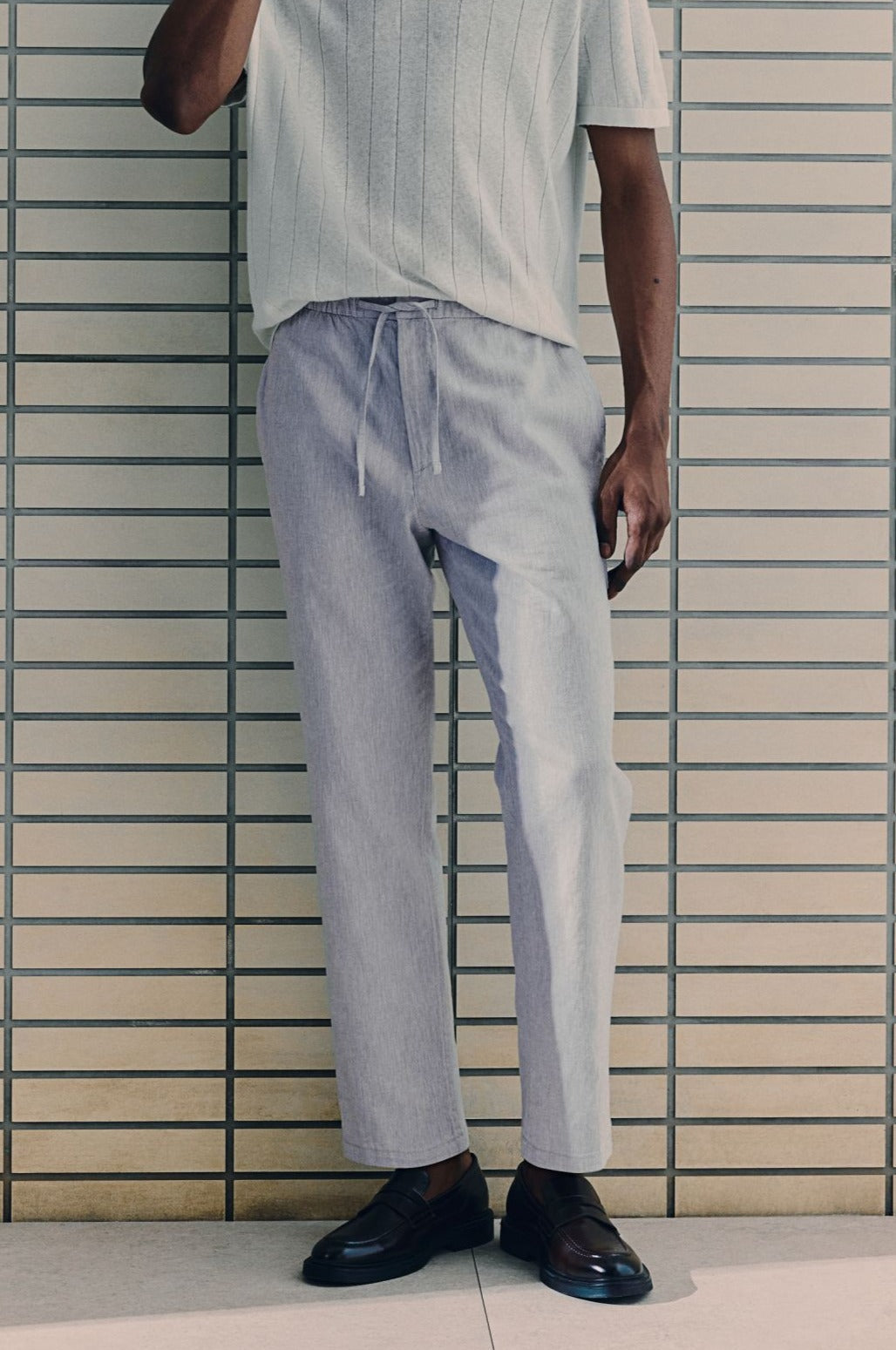 Men's Casual Trousers, Relaxed Fit Drawstring Trousers – Elasticated Waist