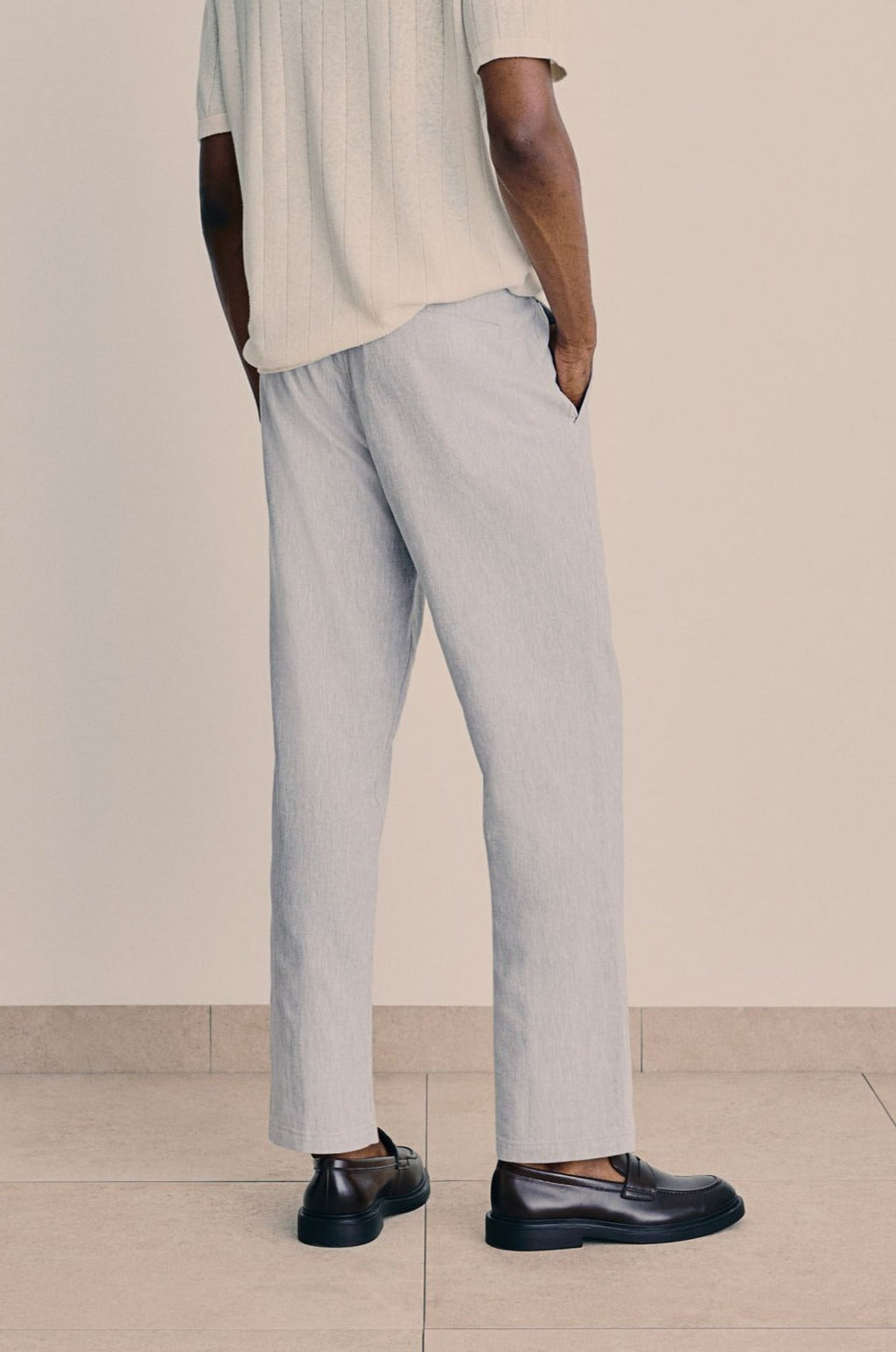 Men's Casual Trousers, Relaxed Fit Drawstring Trousers – Elasticated Waist