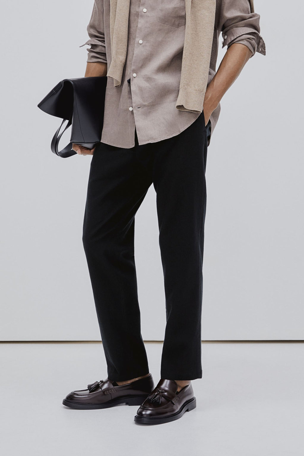 Men's Casual Trousers, Relaxed Fit Drawstring Trousers – Elasticated Waist