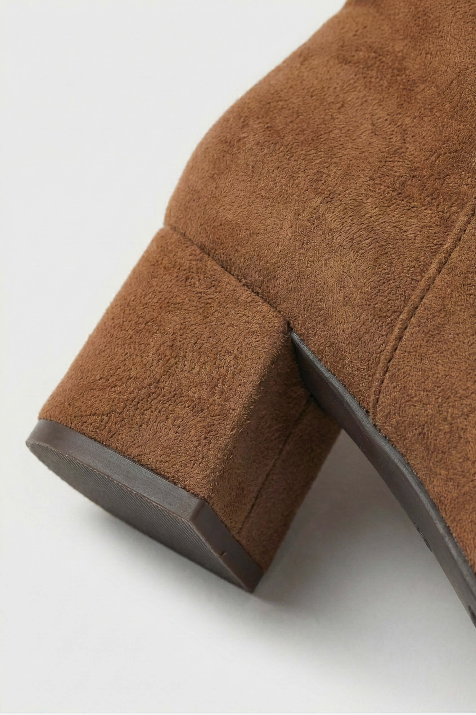 Women’s Suede Ankle Boots - Classic Block Heel with Side Zipper