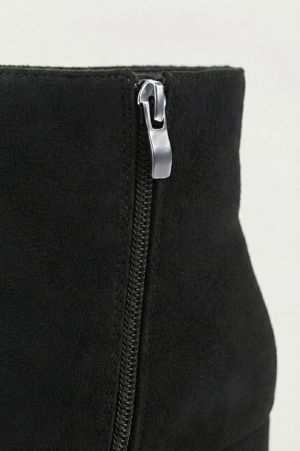 Women’s Suede Ankle Boots - Classic Block Heel with Side Zipper