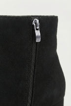 Women’s Suede Ankle Boots - Classic Block Heel with Side Zipper