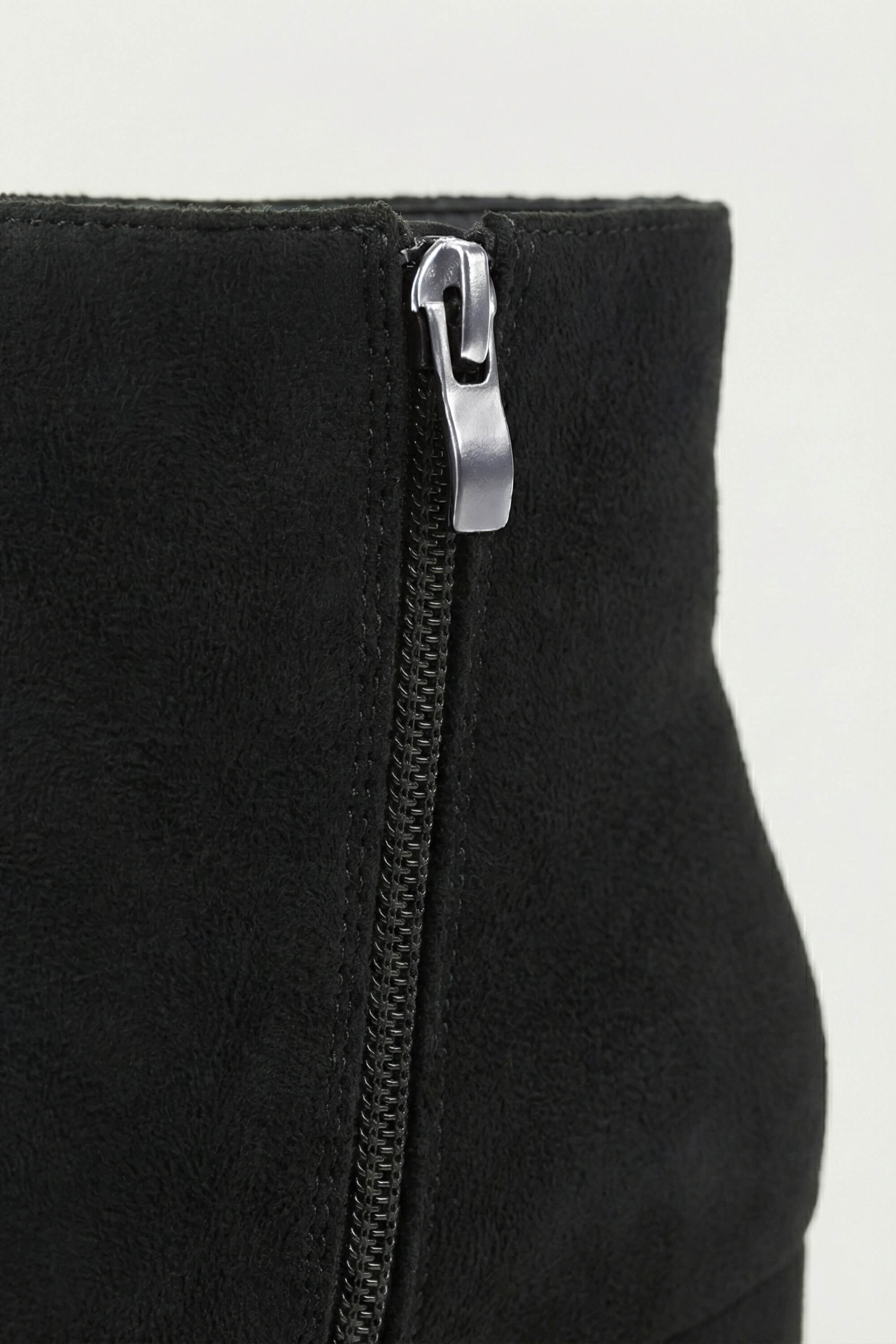 Women’s Suede Ankle Boots - Classic Block Heel with Side Zipper