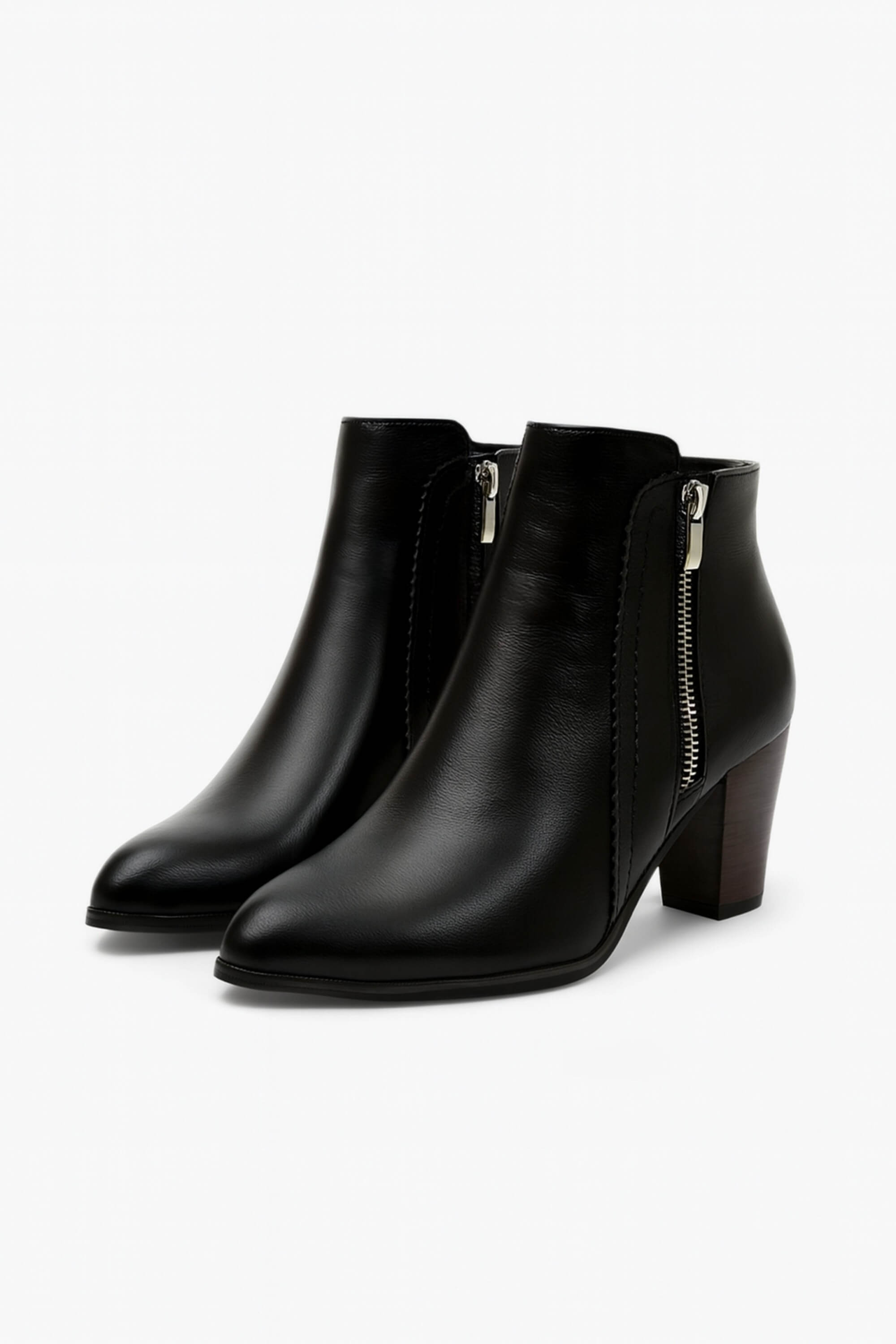 Women’s Ankle Boots - Chunky Mid-Heel with Side Zip