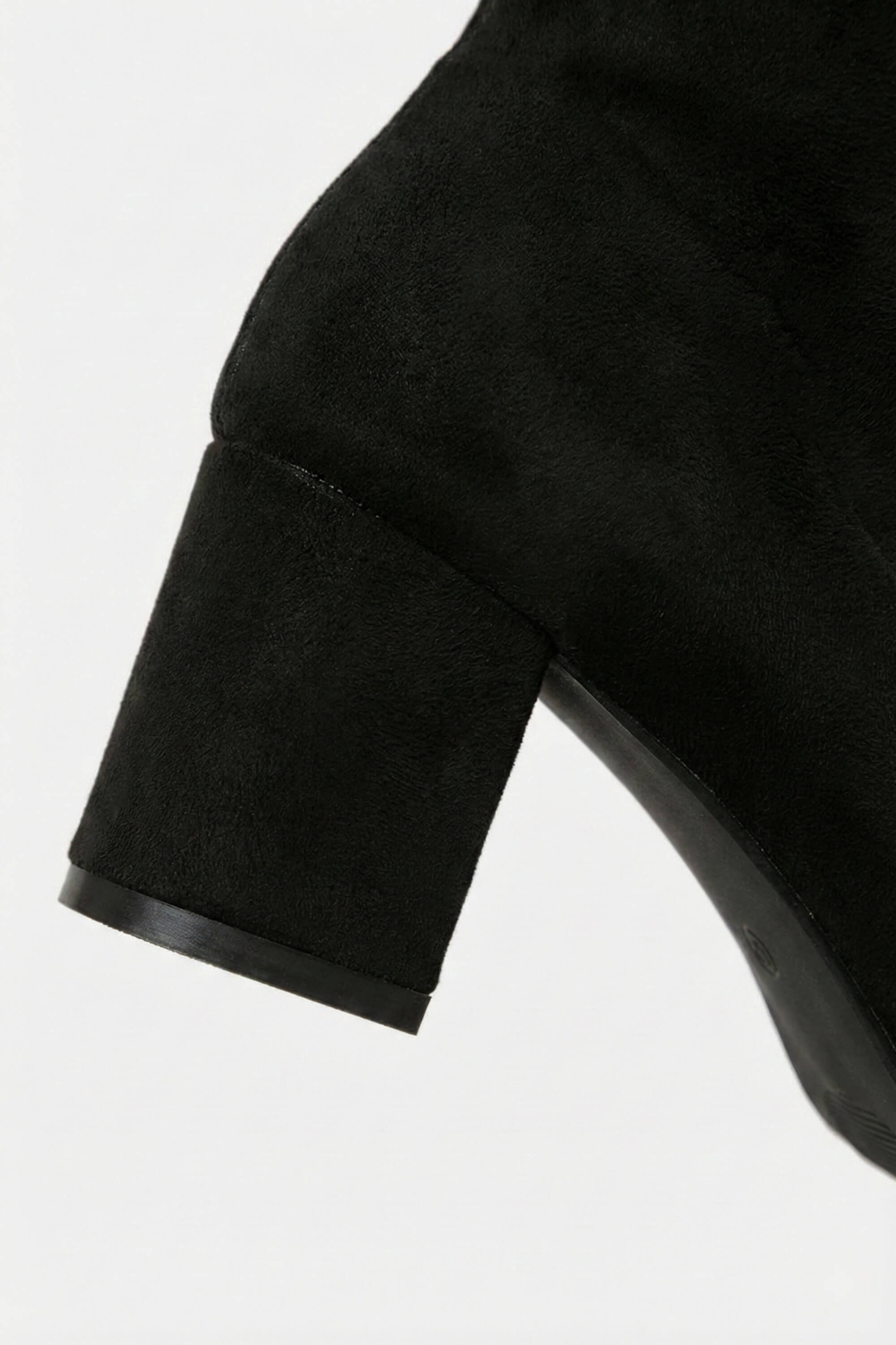 Women’s Block Heeled High Ankle Boots - Suede with Side Zipper
