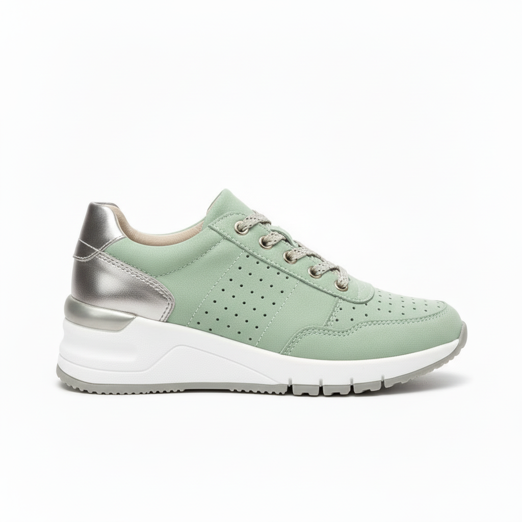 Women's lace up walking shoes with zip Cara Ldn