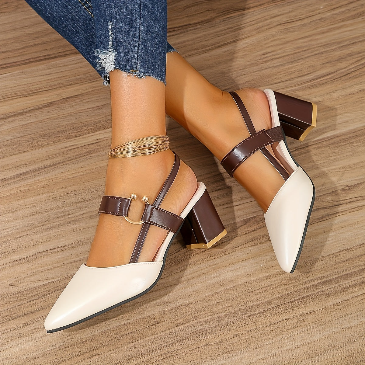 Women's Orthopedic Stylish Heels - Elegant Block Heels with Ankle Strap