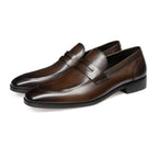 Men’s Leather Penny Loafers – Slip-On Formal and Casual Shoes