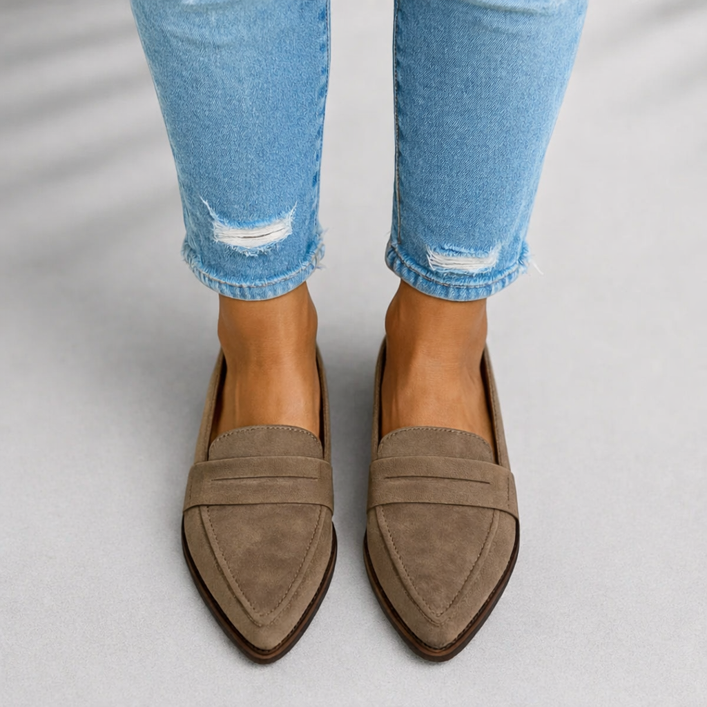 Women's Orthopedic Pointed Toe Loafers - Slip On Soft Sole Casual Shoes