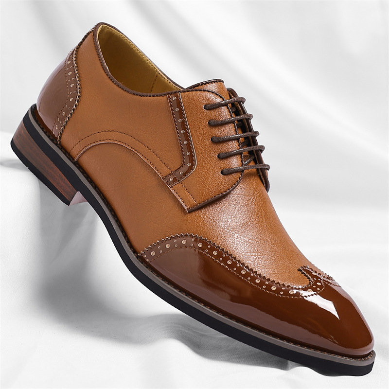 Men's Leather Dress Shoes - Lace-Up Formal Shoes
