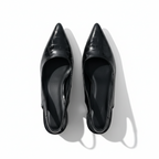 Women’s Croc-Embossed Block Heel Pumps – Pointed Toe Slingback Style