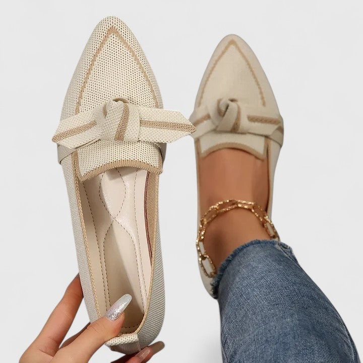 Women's Pointed Toe Orthopedic Loafers - Bow Tie Slip-On Everyday Wear Shoes