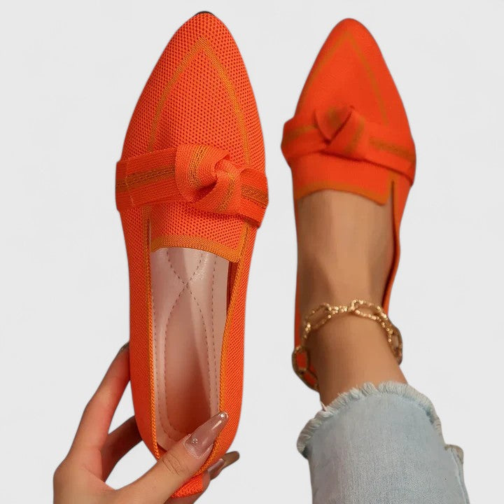 Women's Pointed Toe Orthopedic Loafers - Bow Tie Slip-On Everyday Wear Shoes