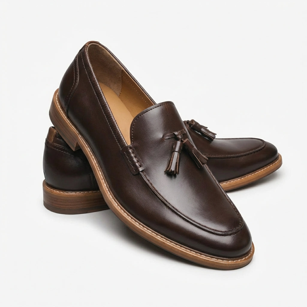 Men’s Slip-On Leather Loafers – Classic Style Comfortable Shoes