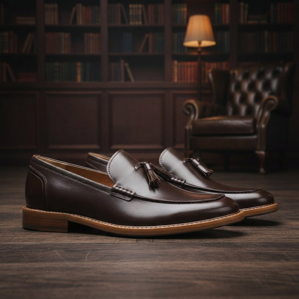 Men’s Slip-On Leather Loafers – Classic Style Comfortable Shoes