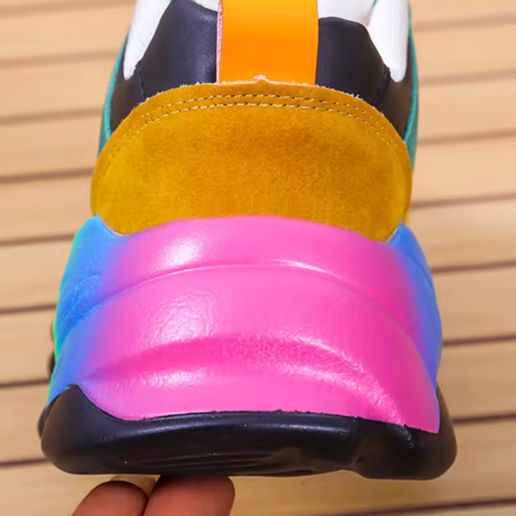 Women's Orthopedic Colorful Sneakers - Lace Up Outdoor Running Shoes