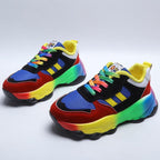 Women's Orthopedic Colorful Sneakers - Lace Up Outdoor Running Shoes