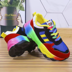 Women's Orthopedic Colorful Sneakers - Lace Up Outdoor Running Shoes