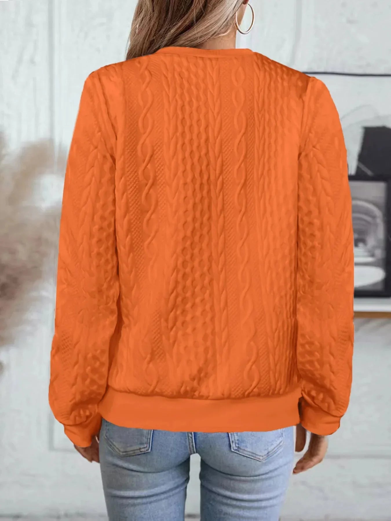 Women's White Cable Knit Bomber Jacket - Textured Zip Front Casual Coat