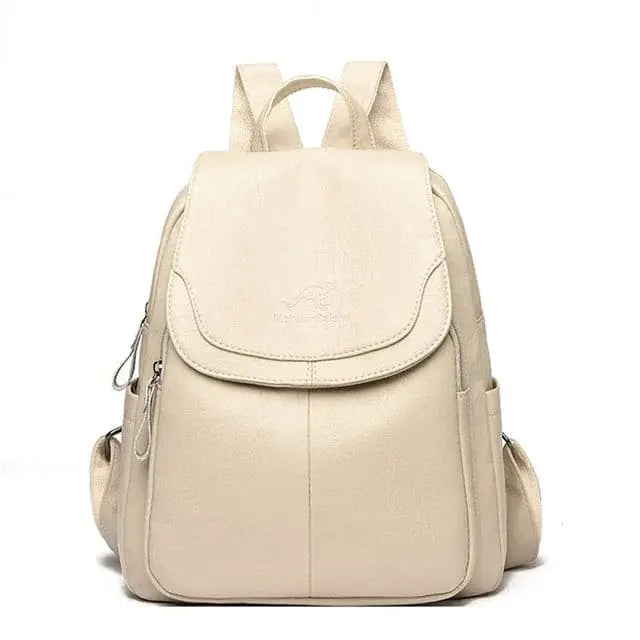 Anti-Theft Leather Backpack – Secure & Stylish Travel Bag