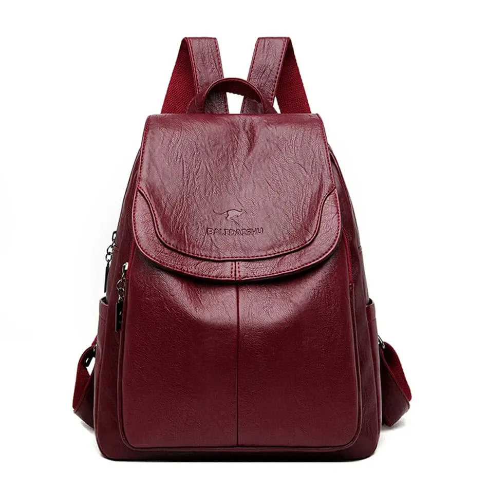 Anti-Theft Leather Backpack – Secure & Stylish Travel Bag