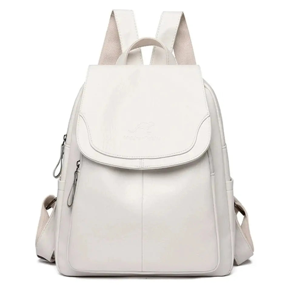 Anti-Theft Leather Backpack – Secure & Stylish Travel Bag