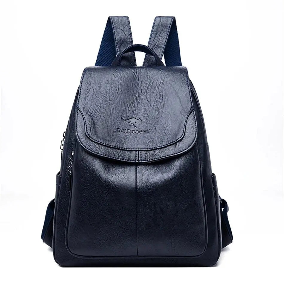 Anti-Theft Leather Backpack – Secure & Stylish Travel Bag