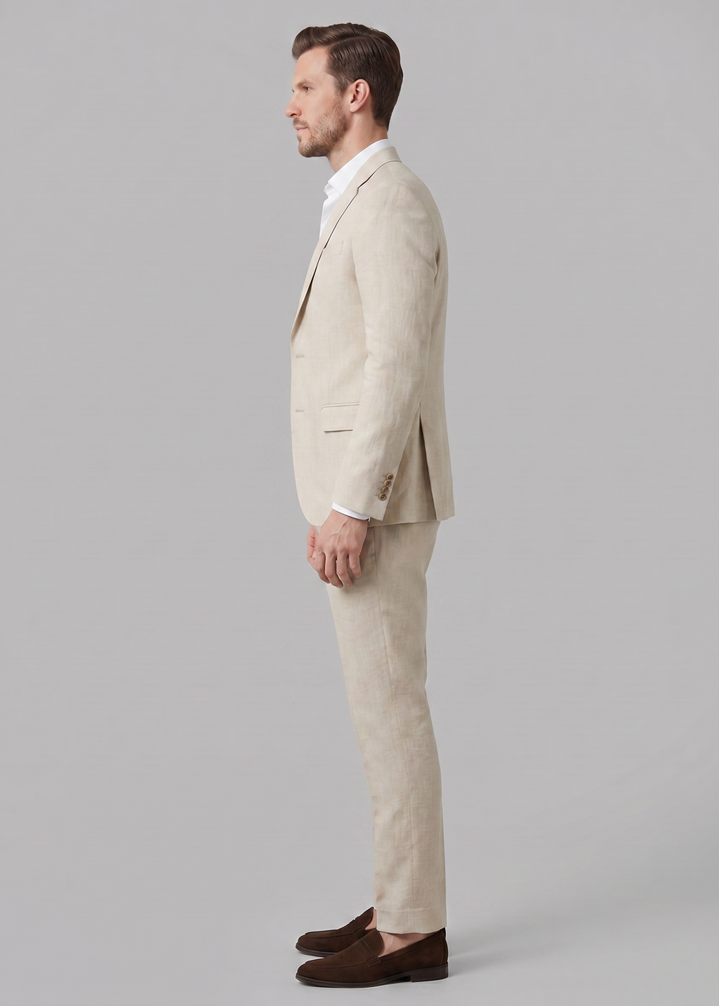 Men's Linen Suit, Single Breasted Wedding Suit – Blazer and Trousers