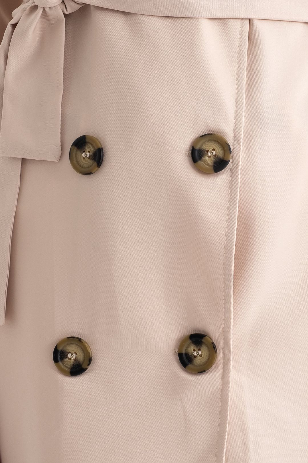 Women's Long Trench Coat, Double-Breasted Belted Longline Trench Coat – Beige