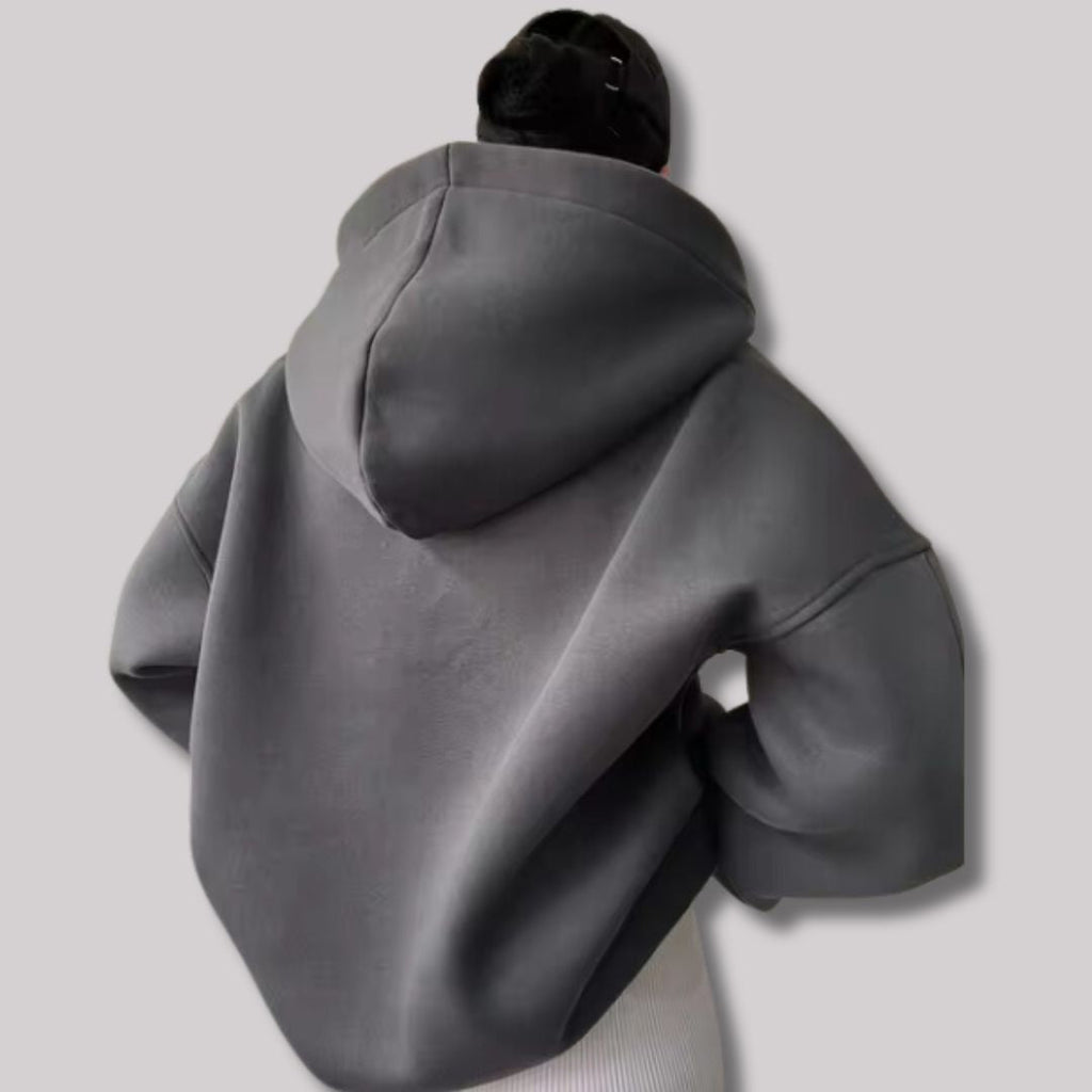 Women's Oversized Hoodie, Half Zip Pullover Hooded Sweatshirt – Stone