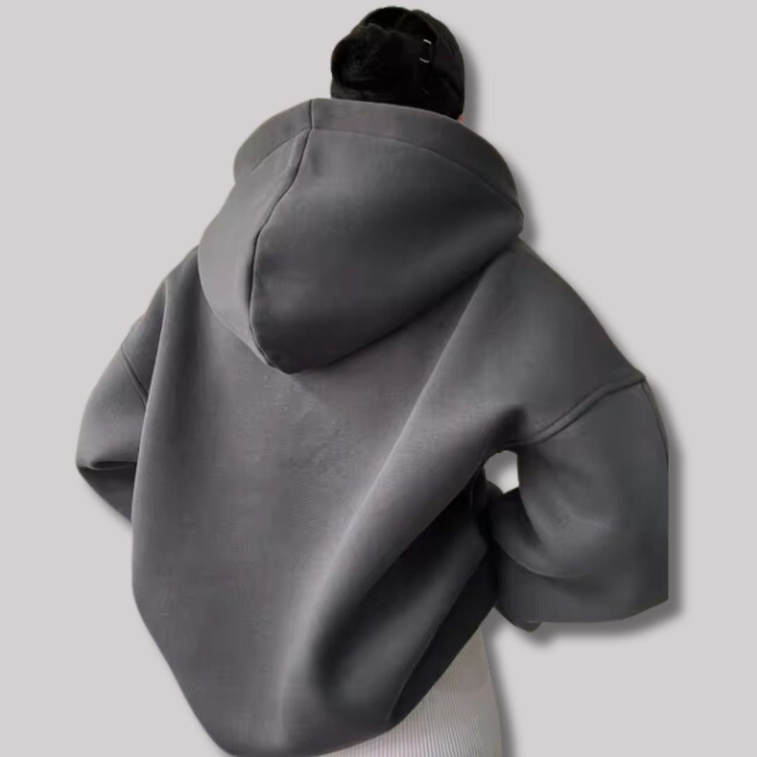 Women's Oversized Hoodie, Half Zip Pullover Hooded Sweatshirt – Stone