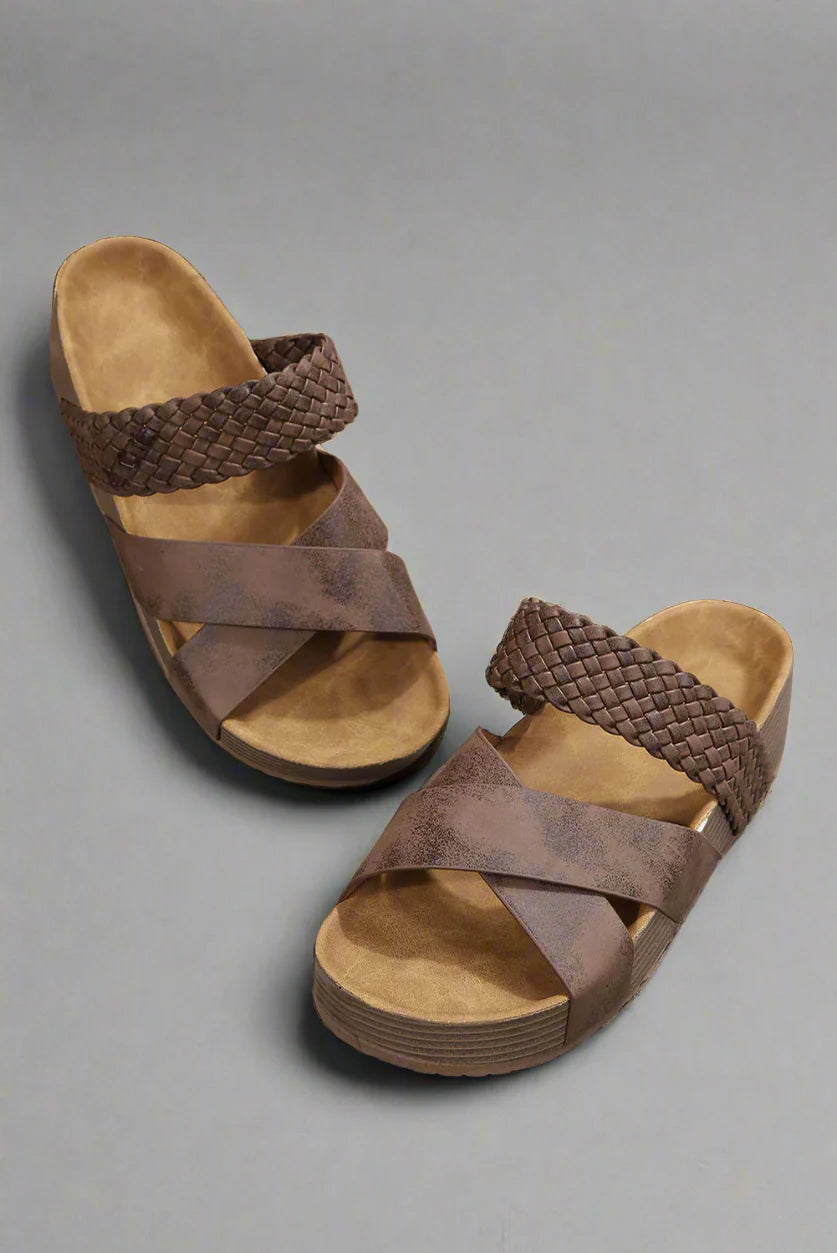Women's Arch Support Orthopedic Sandals - Slip On Rubber Sole Lightweight Shoes