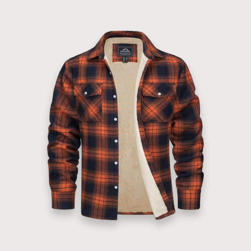 Men's Sherpa Lined Plaid Shirt Jacket - Fleece Lined Flannel Overshirt