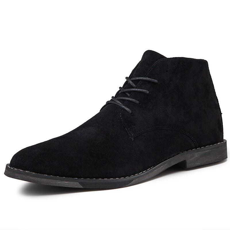 Mens Chukka Boots - Suede Lace-Up Ankle Dress Boots in Khaki