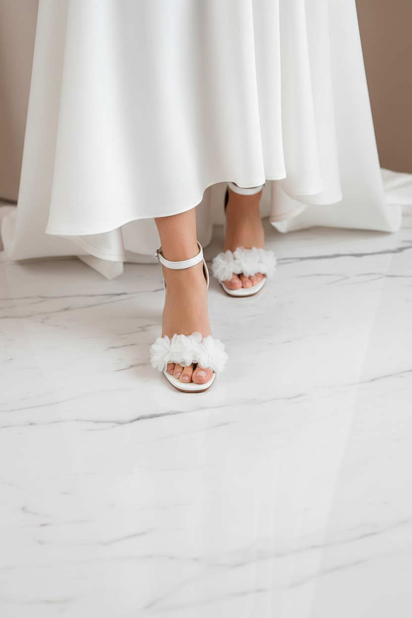 Women’s Floral Strap Heeled Sandals – Elegant Block Heel Ankle Strap Heels
